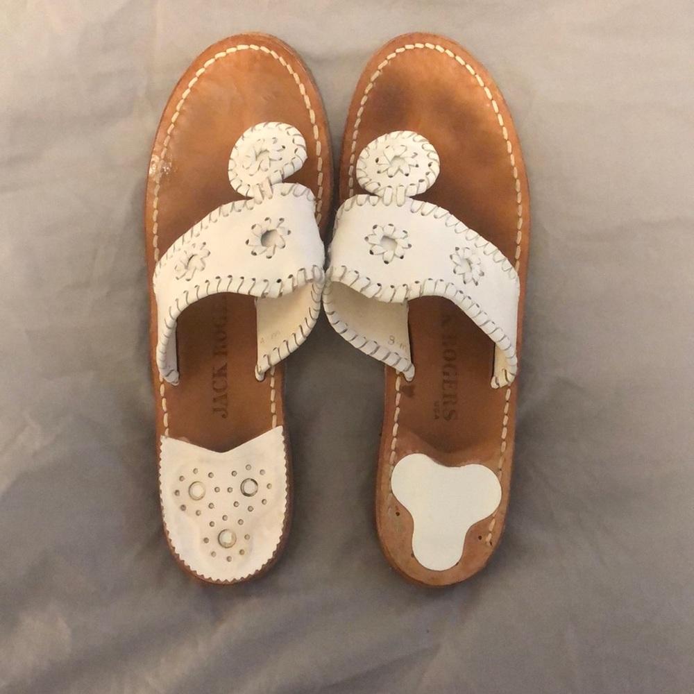 White Jack Rodgers sandals